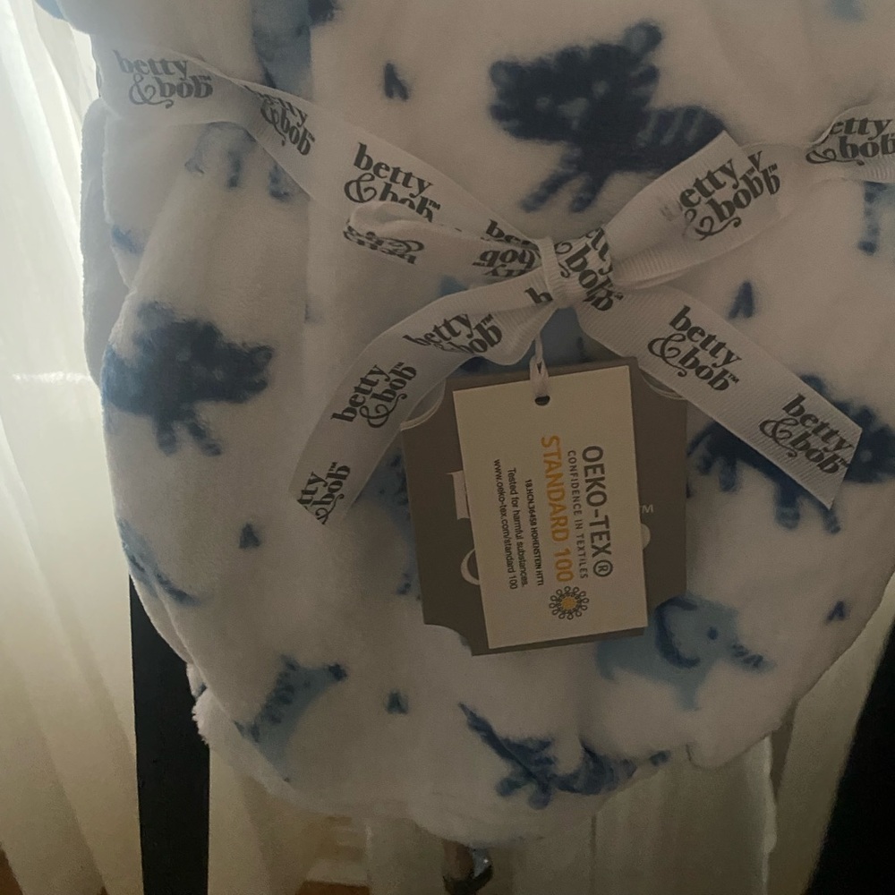 Baby boy blue and white blanket from buy buy baby